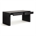 Luxusní moderní černý psací stůl Alaric se dvěma šuplíky z masivního mangového dřeva 180 cm