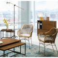 Designová obývací sestava Vidar ve skandinávském stylu z ořechového dřeva s minimalistickým moderním nádechem v tmavě hnědé barvě