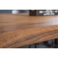 Masivní industriální jídelní stůl Mammut s vrchní deskou z akáciového dřeva v medové hnědé barvě 160 cm
