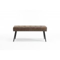 Designová šedě hnědá lavice Soreli s moderním lineárně prošívaným čalouněním 100 cm