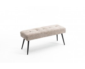 Moderní designová lavice Soreli s buklé čalouněním v šedo béžovém odstínu greige 100 cm
