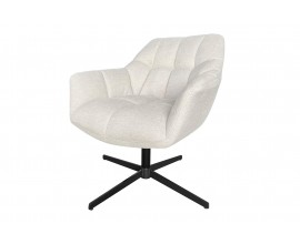 Designová otočná židle Mariposa v béžové barvě s výškově nastavitelnou nohou v černé barvě