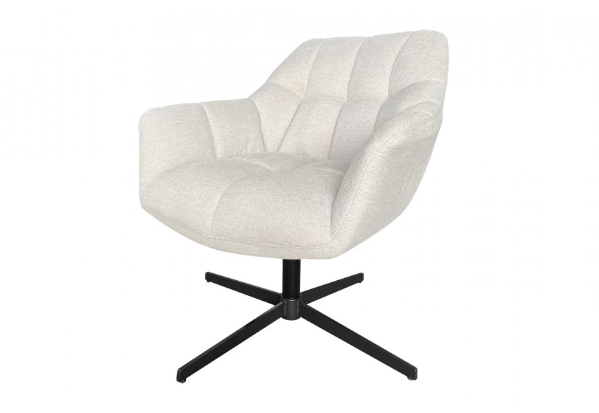Designová otočná židle Mariposa v béžové barvě s výškově nastavitelnou nohou v černé barvě