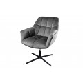 Designová otočná židle Mariposa s výškově nastavitelnou nohou v černé barvě as textilním potahem v šedé barvě s prošíváním