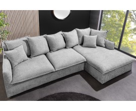 Designová čalouněná třímístná sedačka Heaven do tvaru L v šedé barvě 255 cm