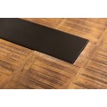 Konferenční stolek Divi v industriálním stylu z masivního dřeva s kovovými černými nožičkami as hnědou dřevěnou deskou