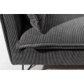 Retro designová dvousedačka Amalfi s manšestrovým čalouněním v tmavě šedé barvě 194 cm
