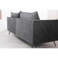Designová dvoumístná manšestrová čalouněná sedačka Amalfi v Retro stylu s industriálním nádechem v tmavě šedé barvě