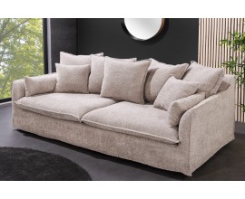 Moderní béžová dvousedačka Heaven s potahem z buklé látky 200cm