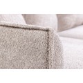 Designová luxusní čalouněná polštářová rohová sedačka z kolekce Heaven s čalouněným otomanem v šampaňské šedé barvě v béžové barevné paletě