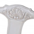 Designová barokní jídelní židle s klasickým vyřezáváním v bílé barvě a béžovým čalouněním z kolekce Antic Blanc