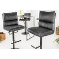 Designov&aacute; industri&aacute;ln&iacute; barov&aacute; otočn&aacute; židle Zoe se sametov&yacute;m potahem v &scaron;ed&eacute; barvě 100-121 cm