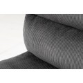 Designová industriální barová židle Kelsy s černou polohovatelnou nohou v tmavě šedé barvě se sametovým potahem