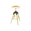 Designová barová židle Zalias ve zlaté barvě s art deco nádechem s výškově nastavitelnou nohou