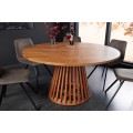 Designový kulatý stůl Gire z masivního akáciového dřeva v tmavě hnědé barvě