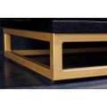 Barová skříň v orientálním stylu v černé barvě s kovovou zlatou podstavou z mangového dřeva s kovovými detaily ve zlaté barvě
