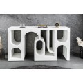 Art deco obdélníkový konzolový stolek Gerin v bílé barvě s Koligeometrickým obrazcem 120 cm
