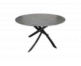 Designový antracitový černý kulatý jídelní stůl Valldemossa s překříženýma nohama 120 cm