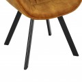 Designová hořčicová žlutá židle Antik s prošívaným čalouněním a opěrkami na ruce 67 cm