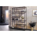 Industri&aacute;ln&iacute; reg&aacute;l Industria Marble s policemi s mramorov&yacute;m designem v antracitov&eacute; čern&eacute; barvě 185 cm