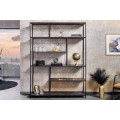 Industri&aacute;ln&iacute; reg&aacute;l Industria Marble s policemi s mramorov&yacute;m designem v antracitov&eacute; čern&eacute; barvě 185 cm