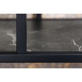 Industriální regál Industria Marble s policemi s mramorovým designem v antracitové černé barvě 185 cm