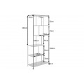 Industri&aacute;ln&iacute; čern&yacute; reg&aacute;l Industria Marble v antracitov&eacute;m odst&iacute;nu a policemi s mramorov&yacute;m designem 185 cm