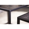 Industri&aacute;ln&iacute; antracitov&yacute; čern&yacute; set čtvercov&yacute;ch konferenčn&iacute;ch stolků Industria Marble s mramorov&yacute;m designem 45 cm