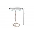 Art deco kulatý příruční stolek Salazar v glamour nádechu se skleněnou deskou as podstavou s hadím designem