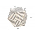 Designový příruční stolek Bone Inlay s geometrickým vzorováním v bílé a hnědé barvě vyrobený buvolí kosti