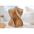 Masivní židle Twist se zatočeným designem z mangového dřeva v přírodní hnědé barvě 45 cm