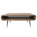 Designový konferenční stolek Alpha z hnědého sheeshamového dřeva s úložným prostorem 90 cm