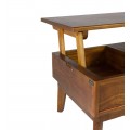 Luxusní obdélníkový konferenční stolek Norse v teplé hnědé barvě s úložným prostorem a zvedací vrchní deskou 115 cm