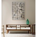 Luxusní masivní TV stolek Norse ze dřeva mindi v teplé hnědé barvě s bílými šuplíky 140 cm