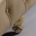 Luxusní hnědá kožená chesterfield dvousedačka Talbot s dekorativním prošíváním z pravé kůže 215 cm