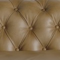 Luxusní chesterfield sedačka Talbot s prošívanou opěrkou a světlým hnědým potahem z pravé kůže 268 cm