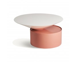 Luxusní art deco konferenční stolek Calla s moderním geometrickým designem bílá růžová 76 cm