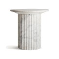 Luxusní kulatý mramorový bílý příruční stolek Demetrios s designem antického sloupu 55 cm