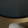 Luxusní glamour příruční stolek Moneo s vrchní deskou z černého skla a designovou zlatou podstavou 55 cm