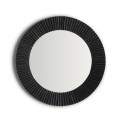 Luxusní moderní černé kulaté nástěnné zrcadlo Plissé Nero se skládaným designem rámu 92 cm