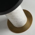 Luxusní kulatý art deco příruční stolek Preston s designovou zlato bílou mramorovou nohou 33 cm
