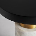 Luxusní kulatý art deco příruční stolek Preston s designovou zlato bílou mramorovou nohou 33 cm