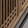 Luxusní orientální obdélníkový třídveřový příborník Verdy z jilmového dřeva v hnědé medové barvě 180 cm