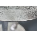 Art deco kulatý stříbrný kovový příruční stolek Zendy s glamour nádechem 60 cm