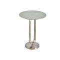Art deco kulatý stříbrný kovový příruční stolek Zendy s glamour nádechem 60 cm