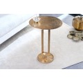 Art deco kulatý zlatý kovový příruční stolek Zendy s glamour nádechem 60 cm