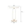 Art deco kulatý zlatý kovový příruční stolek Zendy s glamour nádechem 60 cm