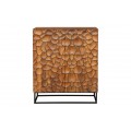 Designová hnědá barová skříňka Timanfaya z dekorativní mozaikou z mangového dřeva 120 cm