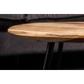 Moderní světlý hnědý trojúhelníkový konferenční stolek Dalbergio s vrchní deskou z masivního akáciového dřeva 60 cm