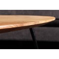 Designový masivní trojúhelníkový konferenční stolek Dalbergio s deskou z akáciového dřeva světle hnědá 70 cm